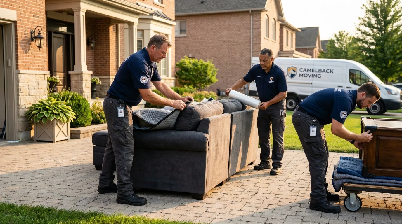 Large estate moving crew wrapping furniture in Lake Stevens, WA