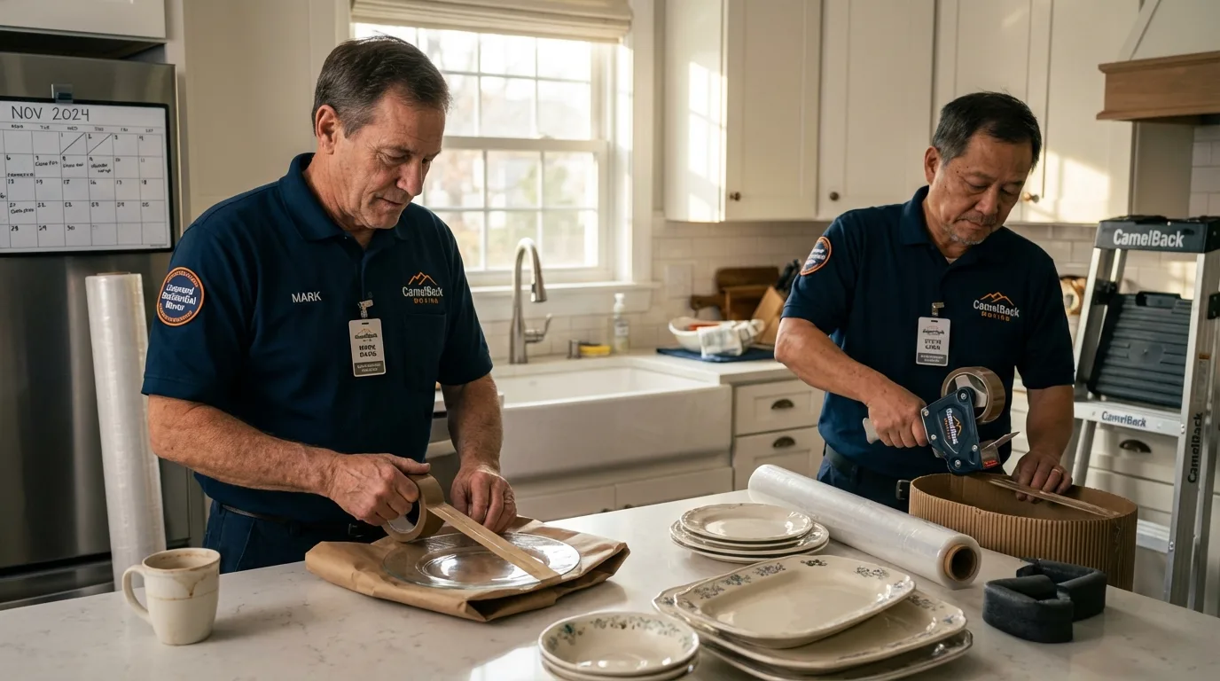 Professional crew packing kitchen dishware in Lake Stevens, WA
